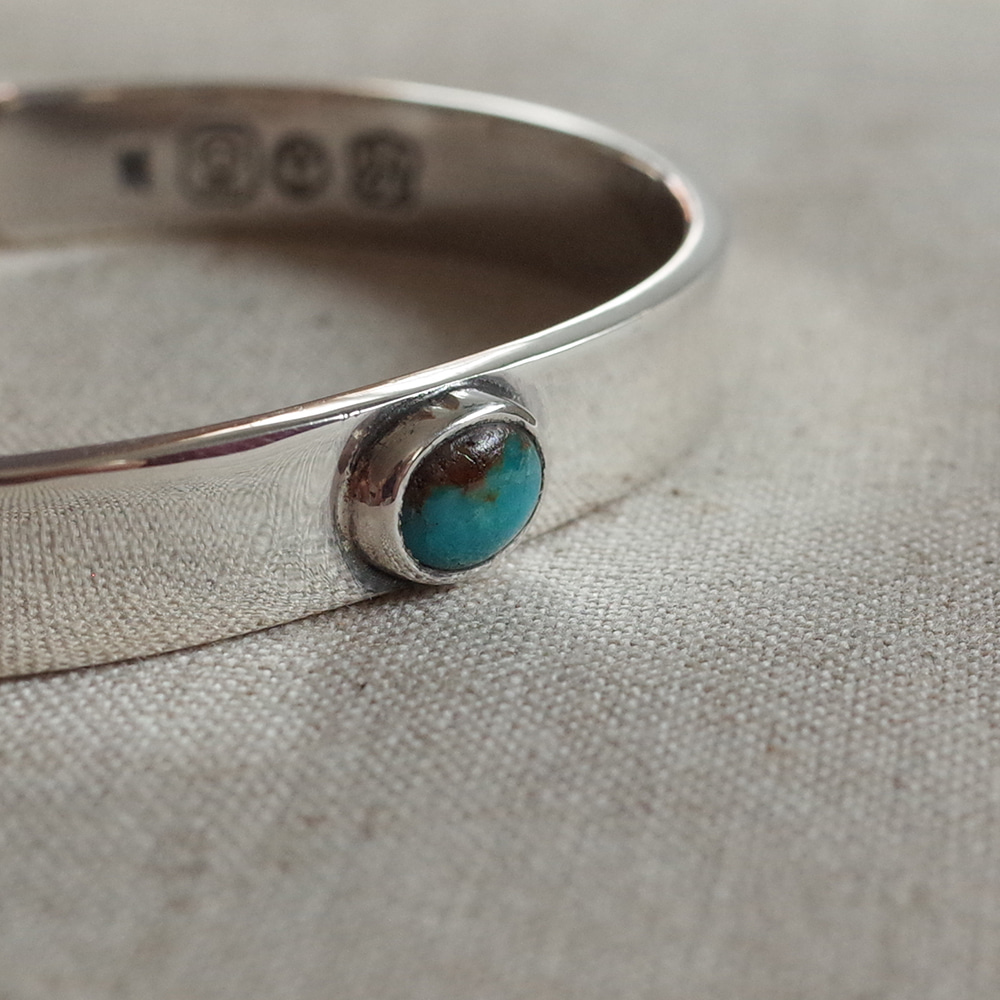 [North Works]  W-018 900Silver Turquoise Bangle