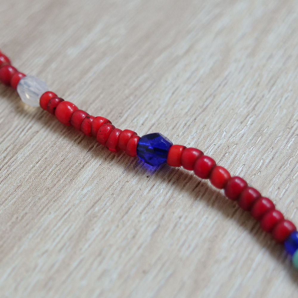 [North Works]  D-506 seed beads necklace Red
