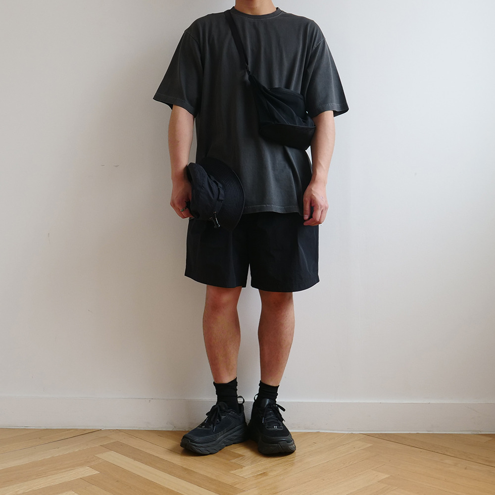 [Shirter]  Garments Dyed T-Shirts Dark Grey  