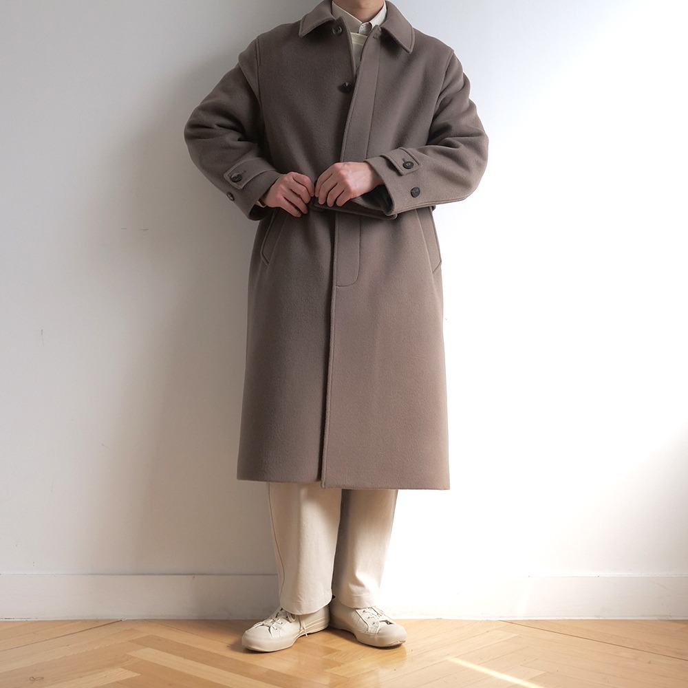 [Shirter]  Fine Master Wool Bal Collar Coat Sand Khaki