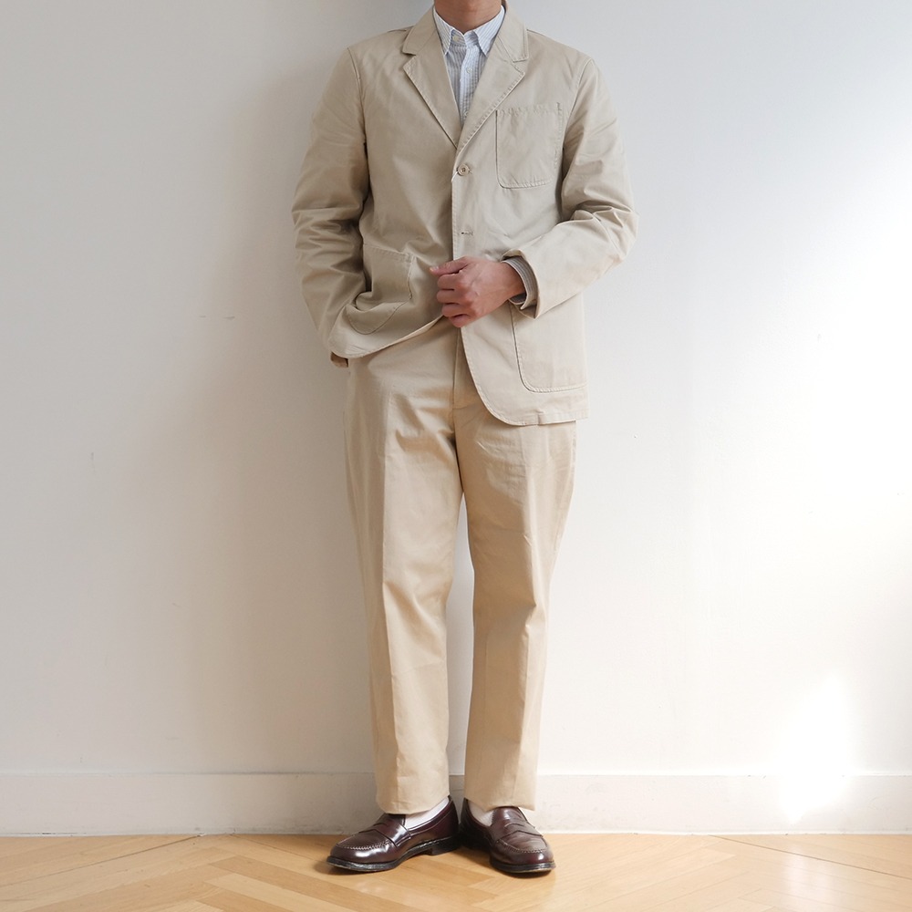 [Pottery]  Washed Sports Jacket Light Beige Ventile Gear Cotton Chino Cloth Resilient Finish