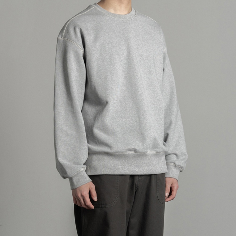 [Rough Side]  22S/S Oversized Sweat Shirt Melange Grey
