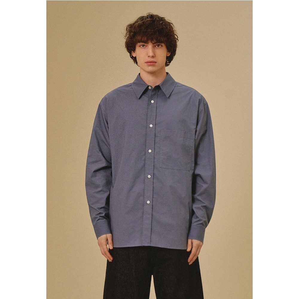 [Art if acts]  New Solid Pocket Shirt Dawn Blue