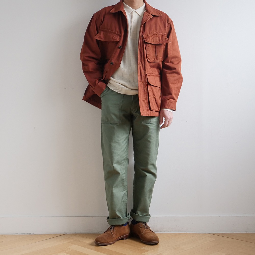 [Service Of Standard]  Slim Straight Fatigue Pants Olive (Project.2)  