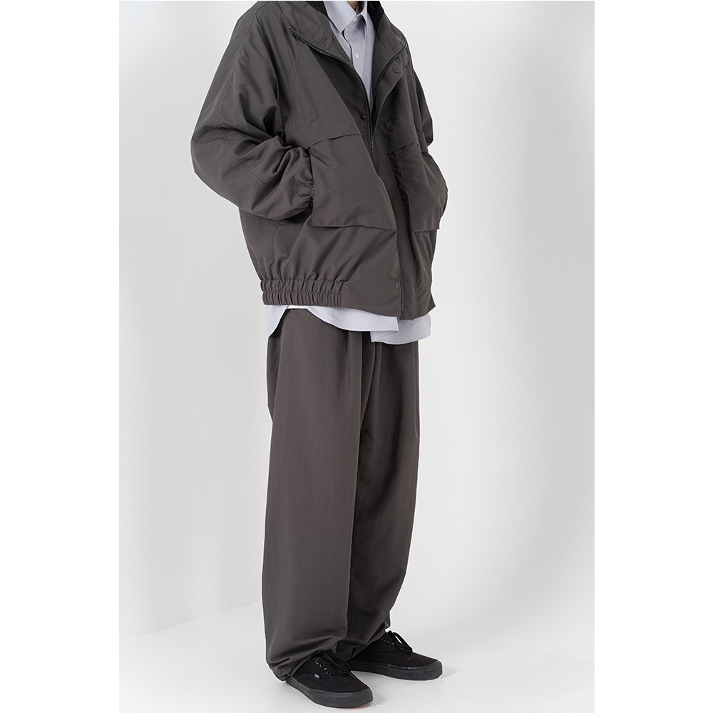 [Ourselves]  Silky Nylon Mountain Pants Brown Charcoal
