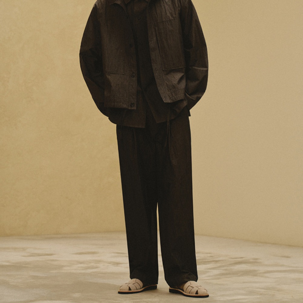 [Art if acts]  Structured Wide Pants Charcoal