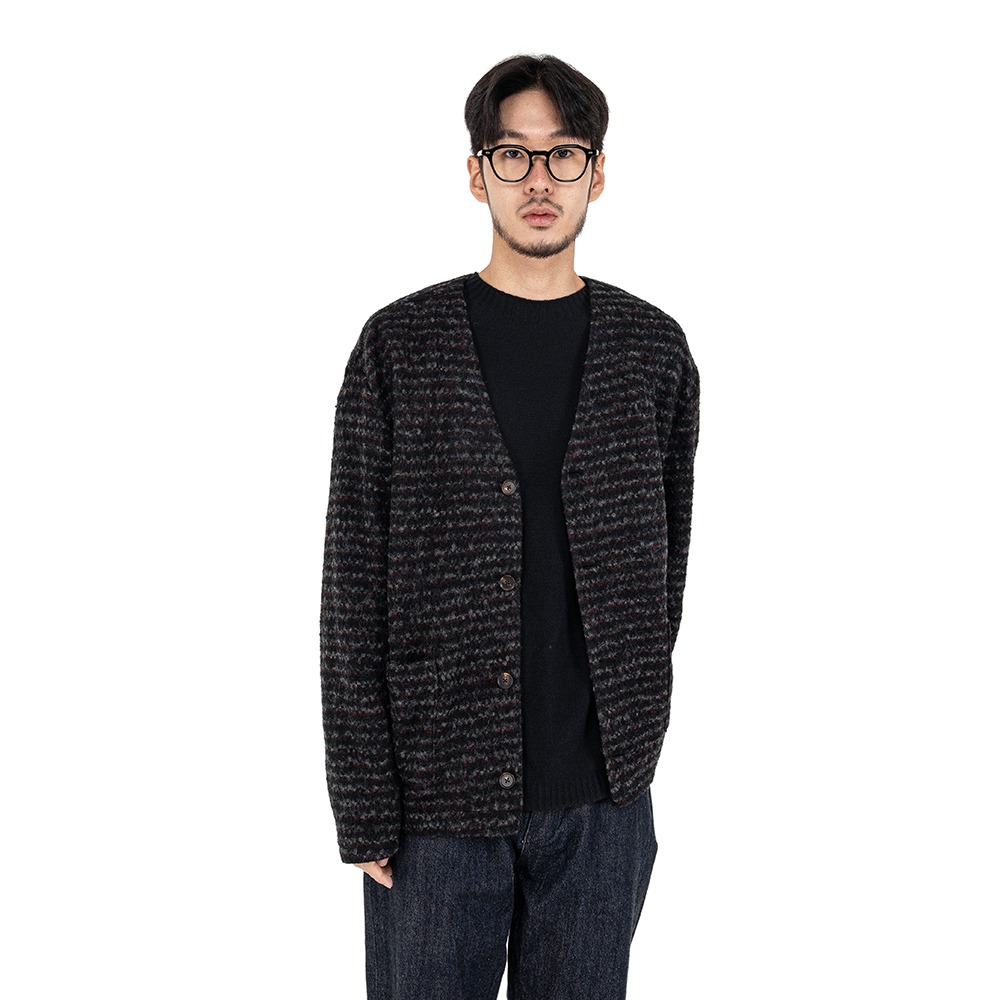 [Ourselves]  Mohair Relaxed Cardigan Multi Stripe