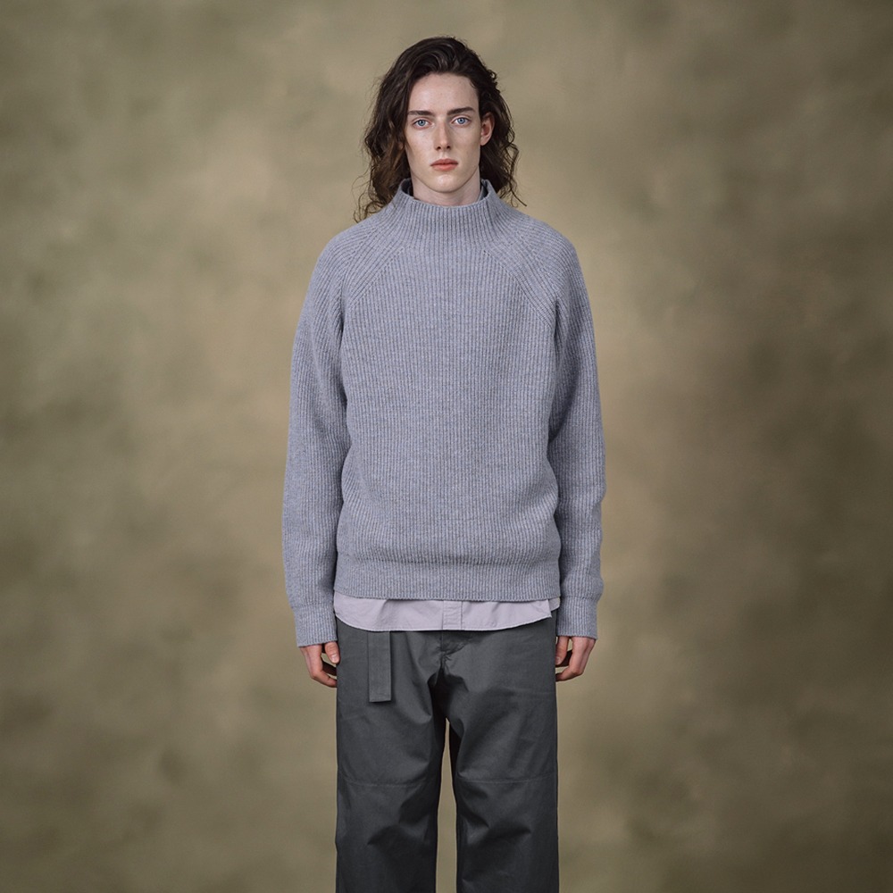 [Shirter]  Wool Cashmere Highneck Knit Violet