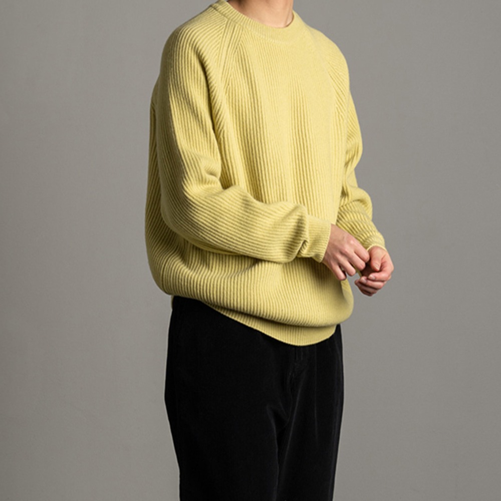 [Rough Side]  22FW Meadow Sweater Lime