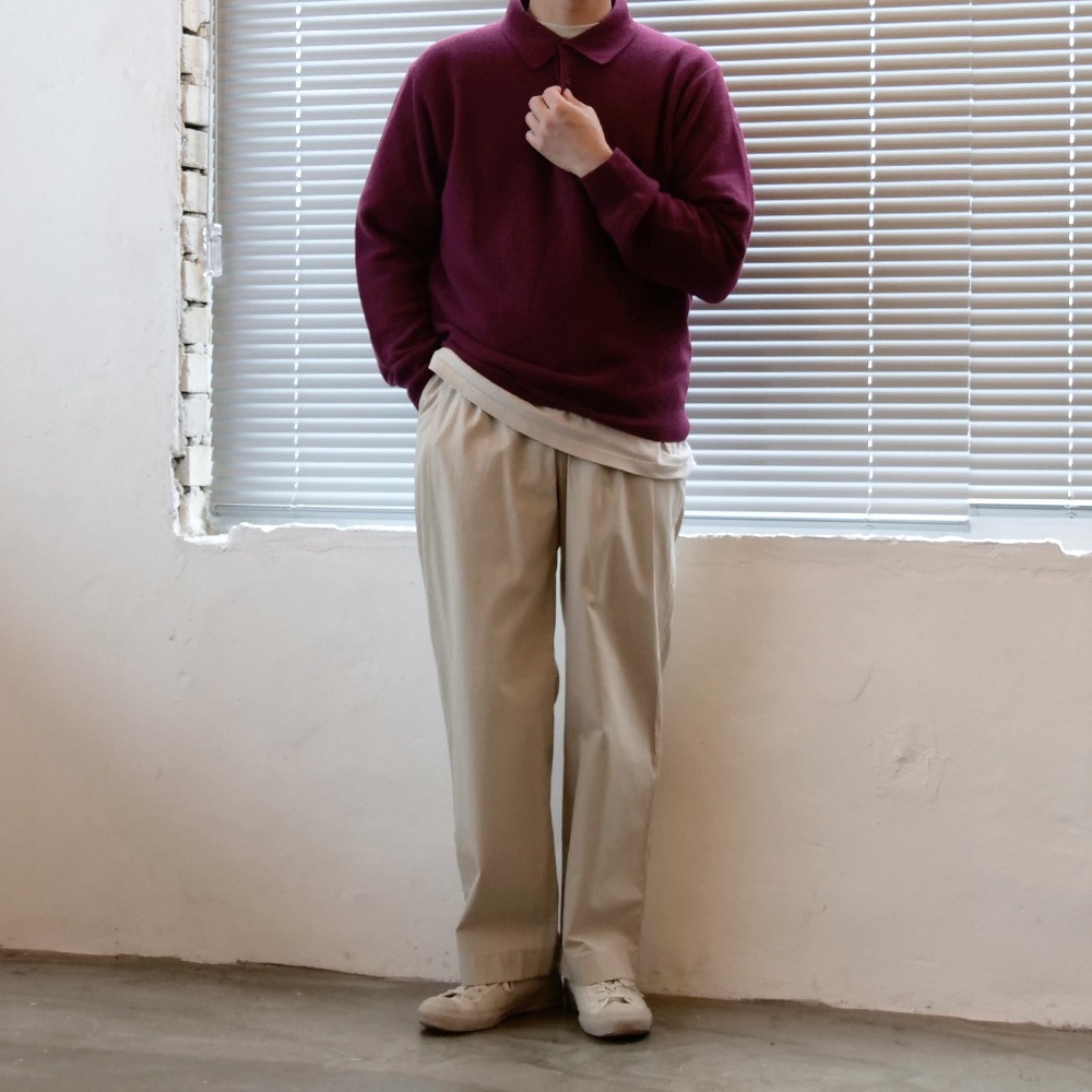 [Would Be]  Wool Cashmere Polo Knit Burgundy