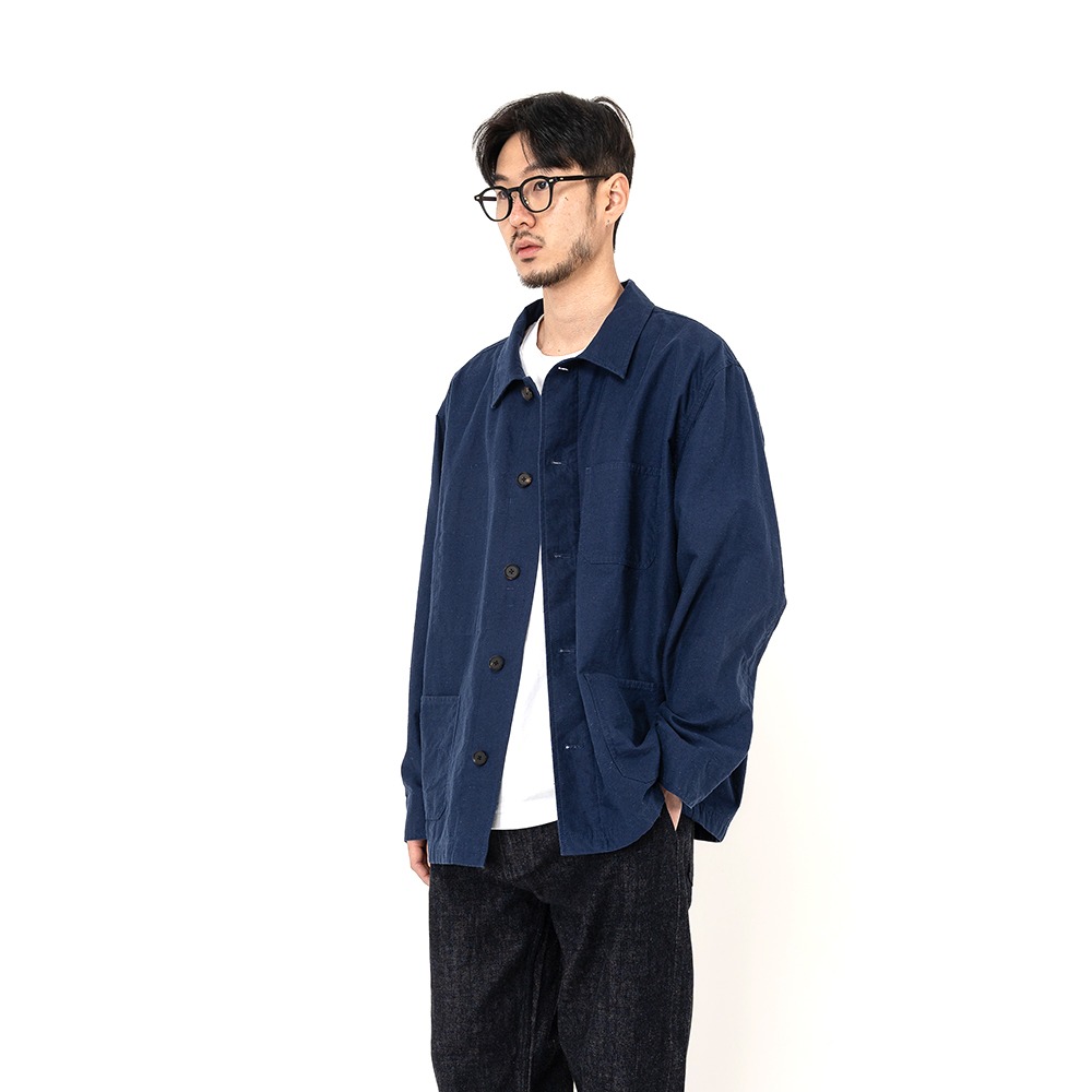 [Ourselves]  Nepped Back Twil Work Jacket Blue