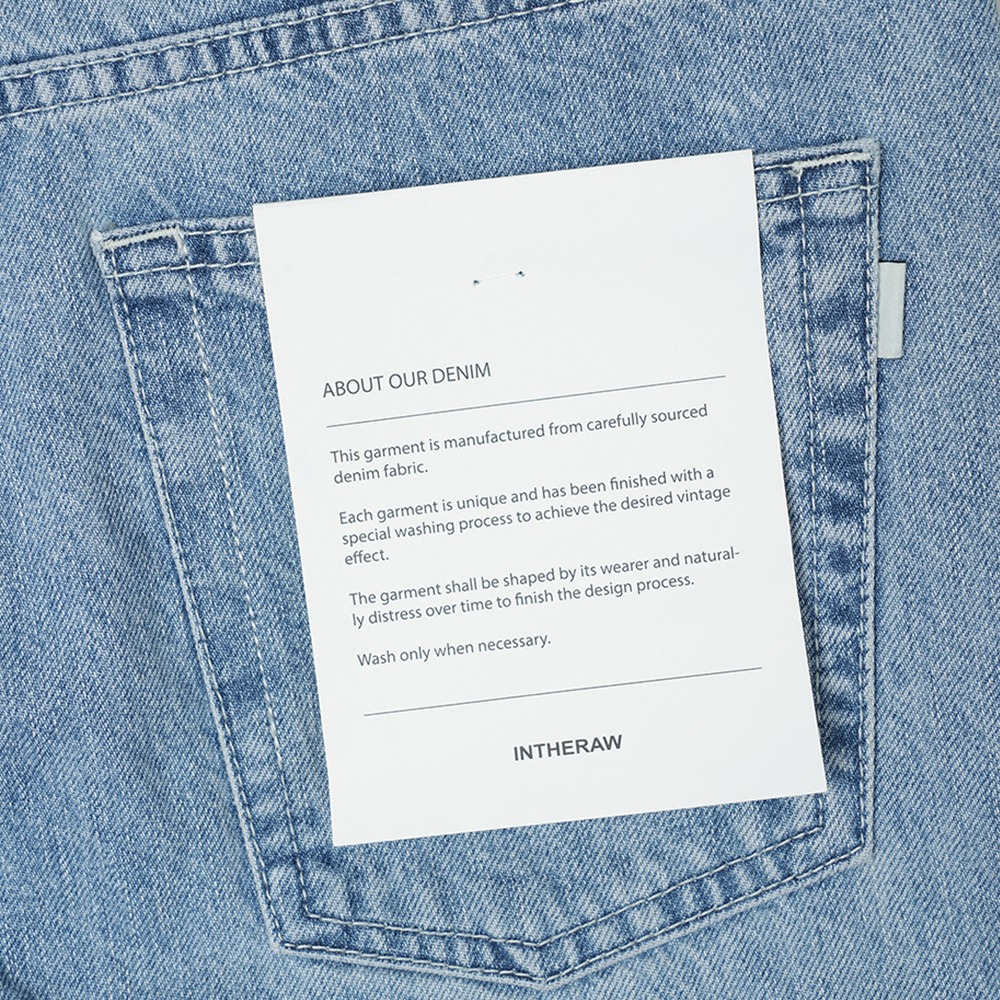 [INTHERAW]  5pk Wide Tapered Denim Pants Light Blue   회원 10% 할인 쿠폰 발행중 