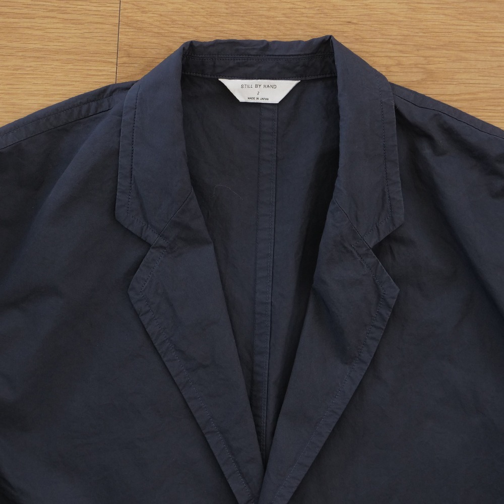 [Still By Hand]  JK01231OS Garment Dye 2B Jacket Navy