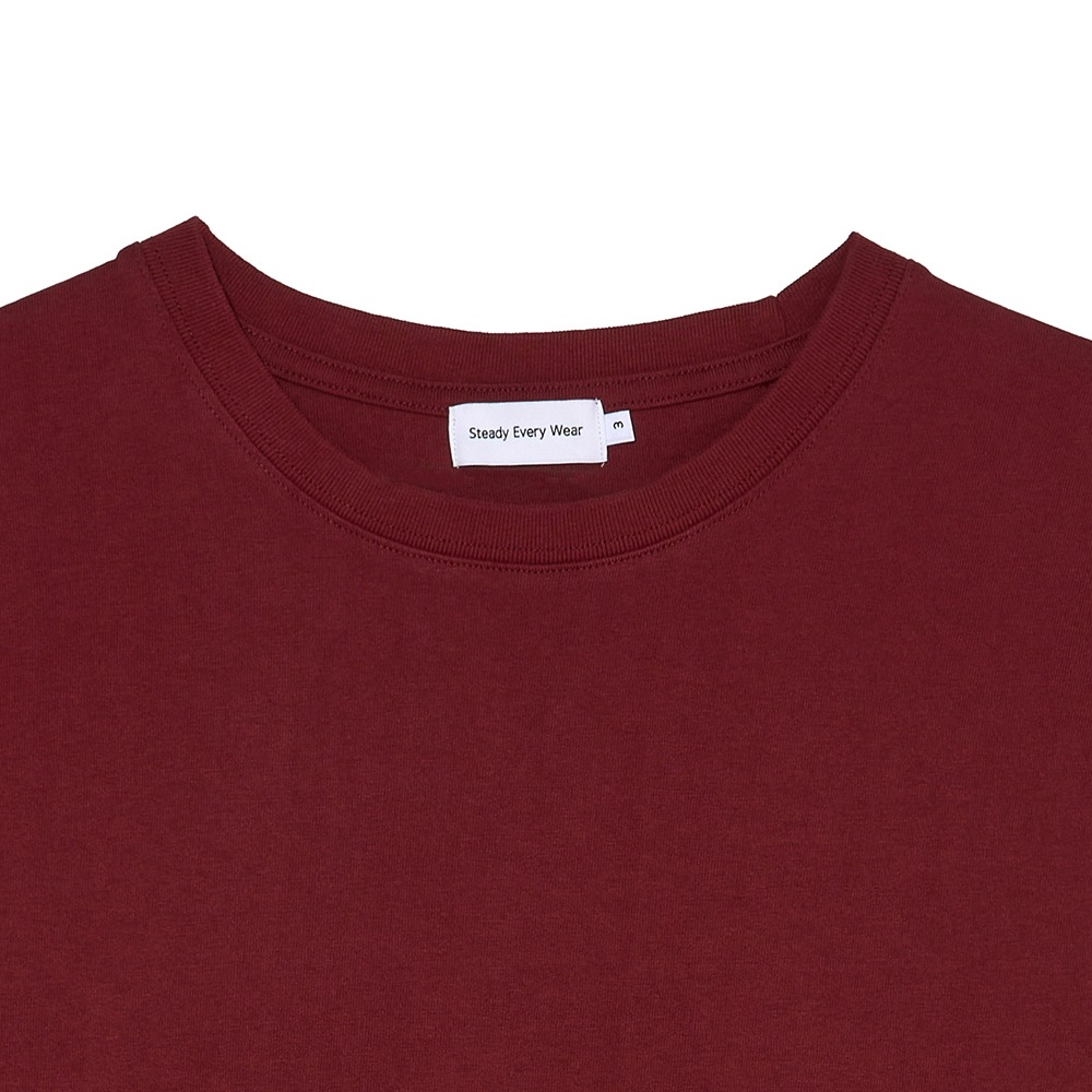 [Steady Every Wear]  Relaxed Short Sleeved T-shirts Burgundy