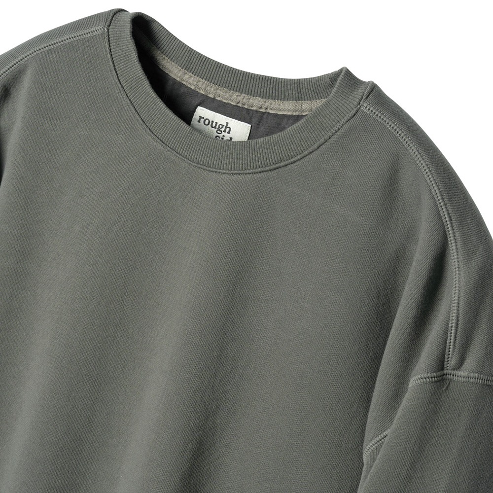 [Rough Side]  23FW Oversized Sweat Shirt Olive Grey