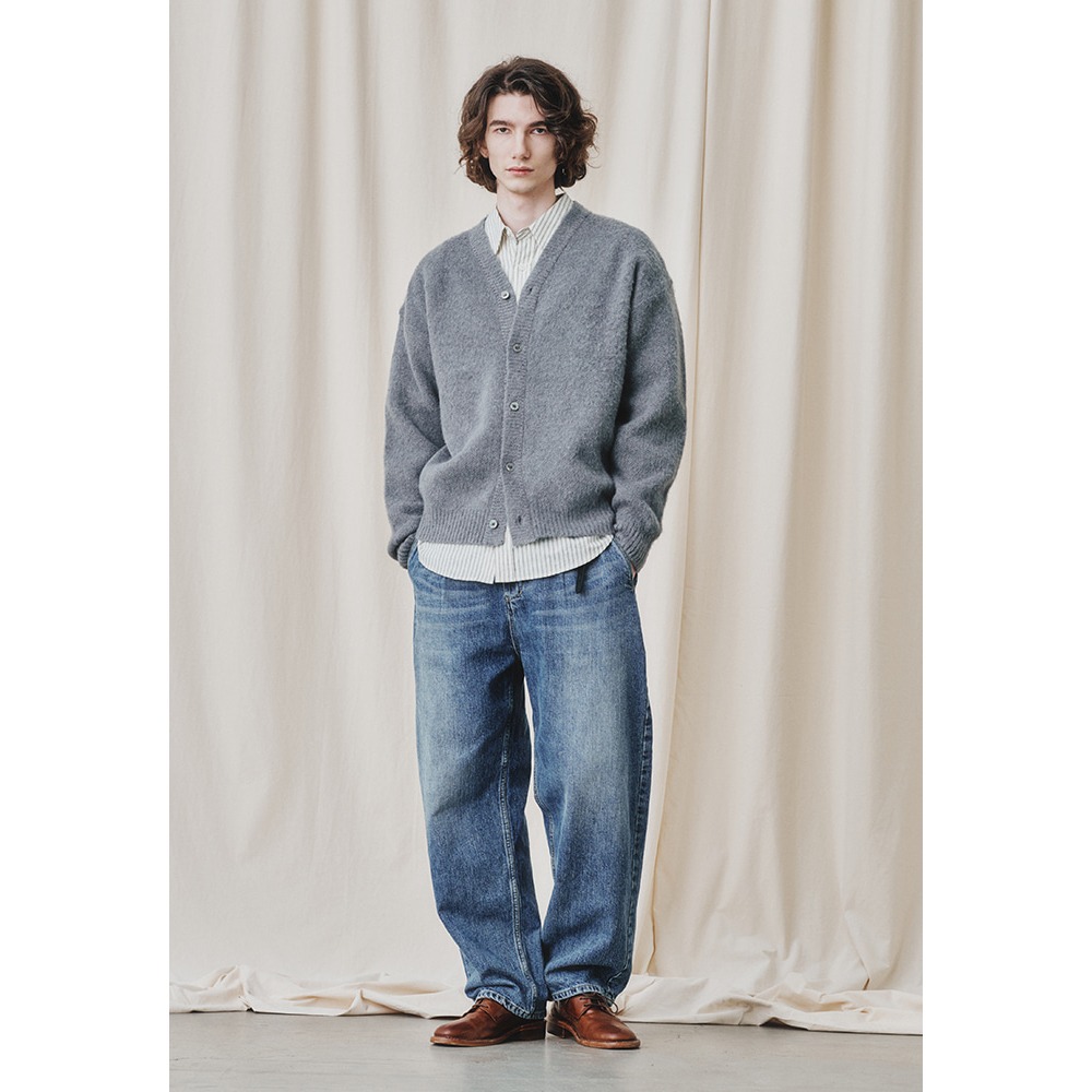 [Art if acts]  24SS One Tuck Curve Denim Pants Washed Blue